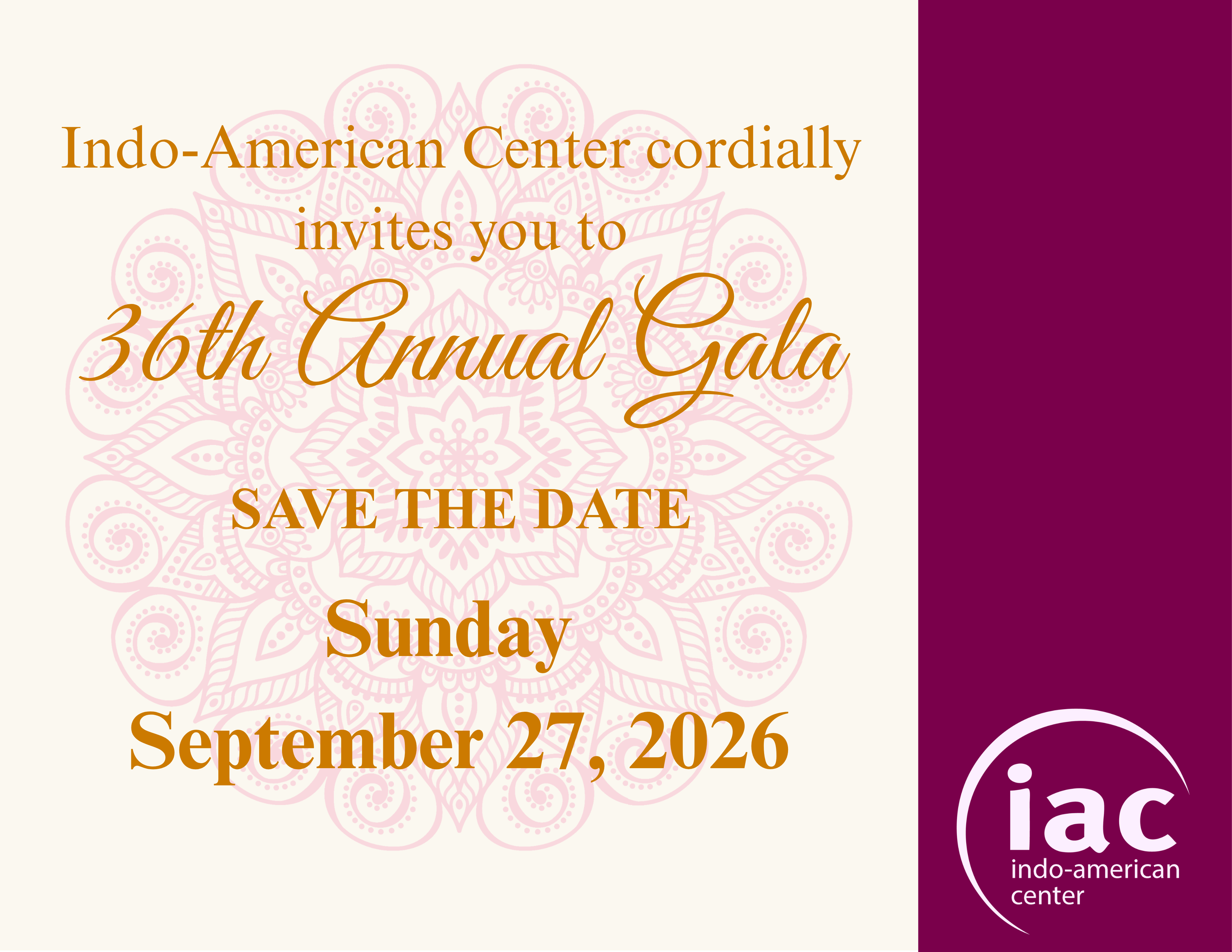 Save the Date - Sunday 27 September 2026