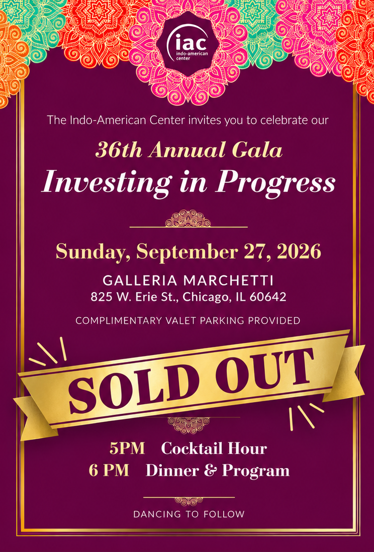 Final sold out Indo American Center 35th Annual Gala Invitation